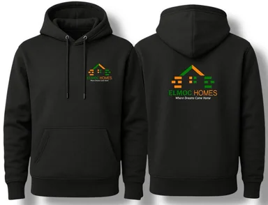 Branded hoodies example shown in the Multiserve company profile